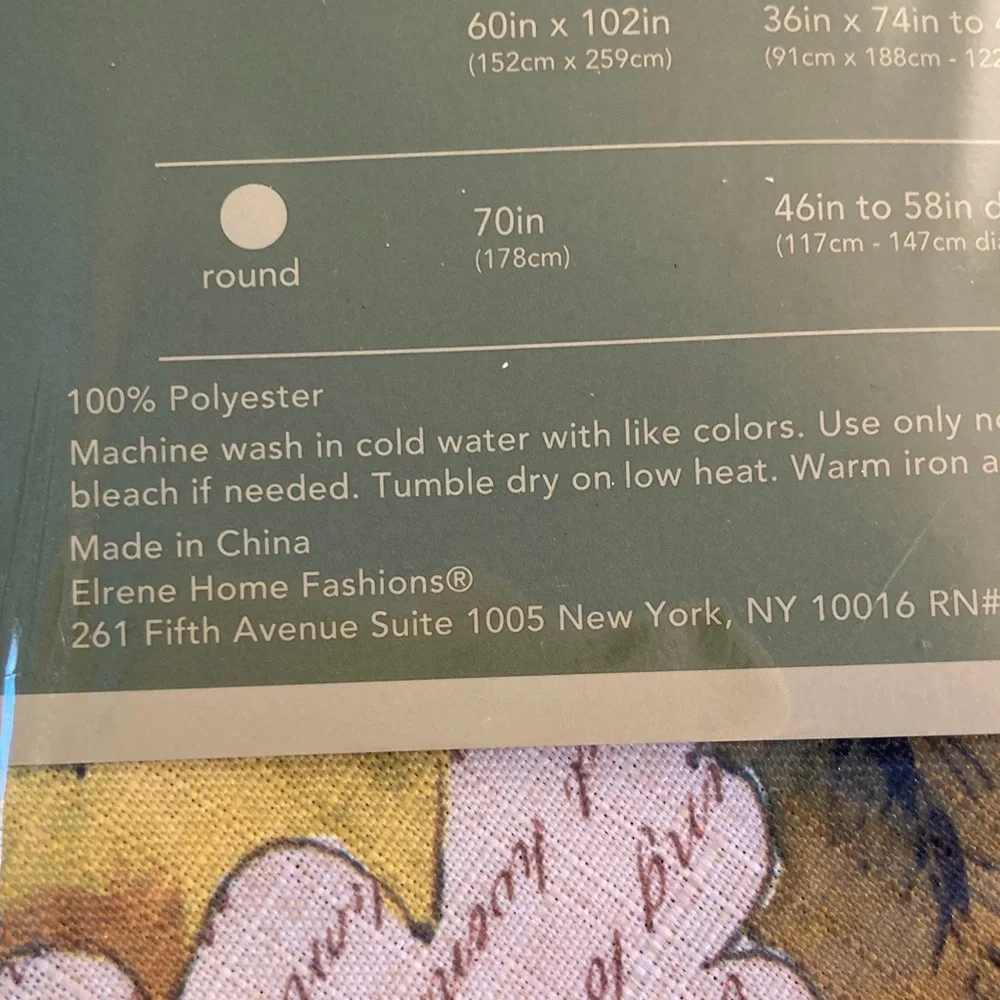 Round Tablecloth Sunflower squash acorns grateful season fall pattern NWT
